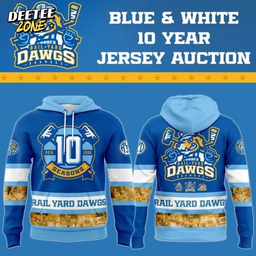 Roanoke Rail Yard Dawgs Blue 10 Year Hoodie