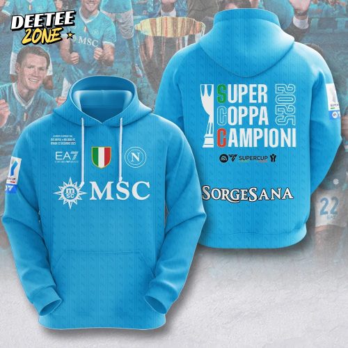 S.S.C. Napoli 2025 Italian Super Cup Champions Limited Edition Hoodie