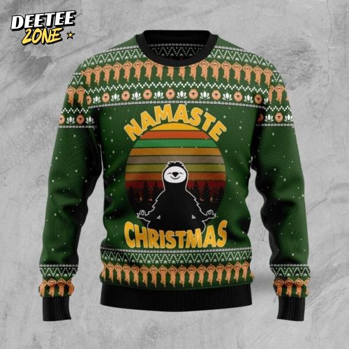 Sloth Namaste Ugly Christmas Sweater