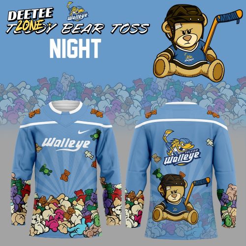 T Walleye Teddy Bear Toss Night 2025 Combo Hockey Jersey