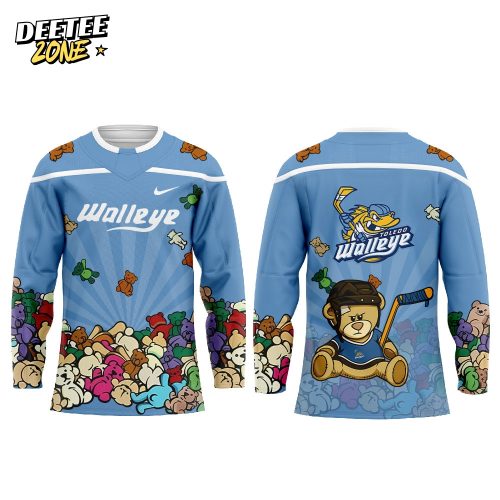 T Walleye Teddy Bear Toss Night 2025 Combo Hockey Jersey