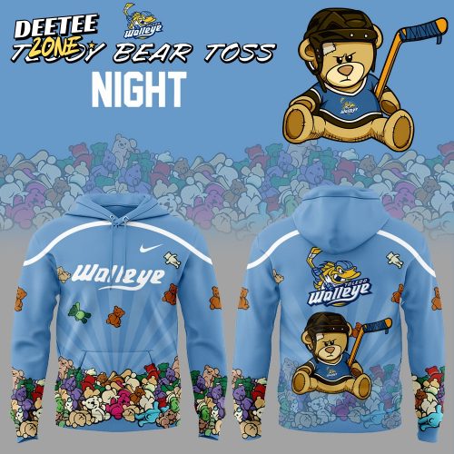 T Walleye Teddy Bear Toss Night 2025 Combo Hoodie