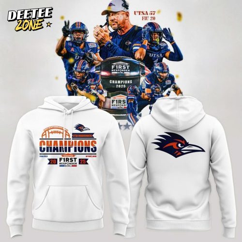 UTSA football 2025 First Responder Bowl Champs Hoodie – White