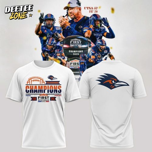 UTSA football 2025 First Responder Bowl Champs T-shirt – White