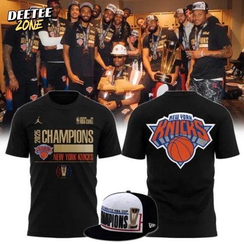 Unisex Jordan Brand Black New York Knicks 2025 NBA Cup Champions Locker Room Special T-Shirt