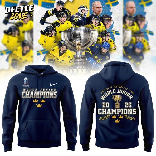 2026 IIHF World Junior Champions Sweden National Ice Hockey Team Hoodie | Jogger | Cap