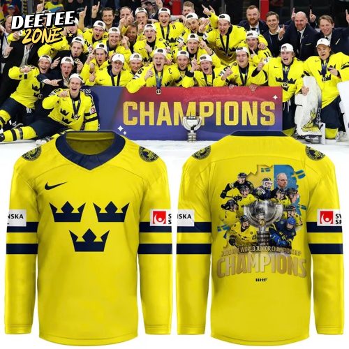 2026 IIHF World Junior Champions Sweden National Ice Hockey Team Jersey