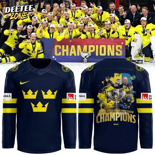 2026 IIHF World Junior Champions Sweden National Ice Hockey Team Jersey v2