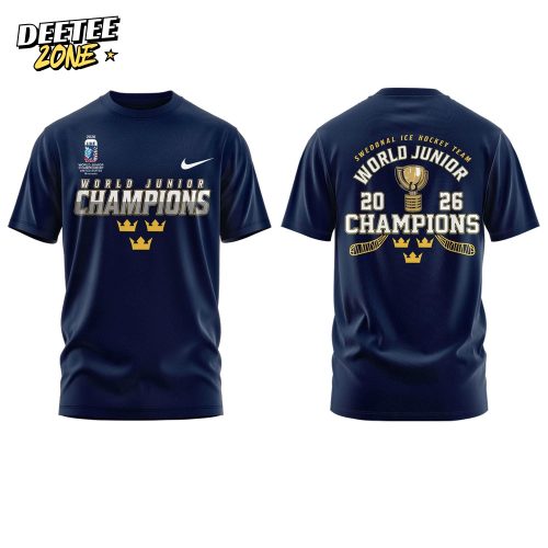 2026 IIHF World Junior Champions Sweden National Ice Hockey Team Tshirt | Jogger | Cap