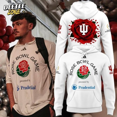 Indiana Football Rose Bowl Game 2025 White Hoodie
