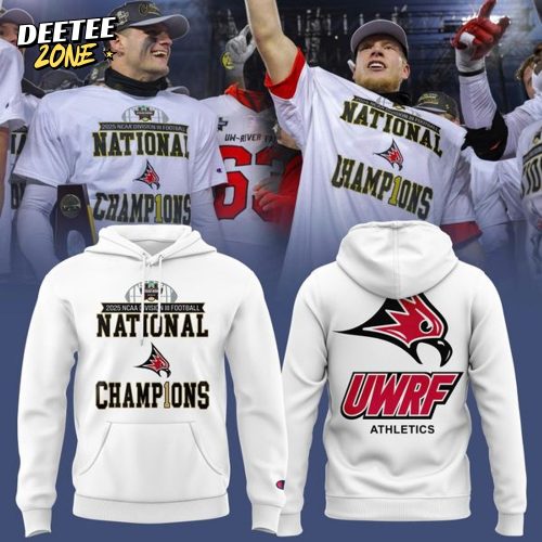 Official Wisconsin–River Falls Falcons football Champions Hoodie – White (Updated Version)-V1